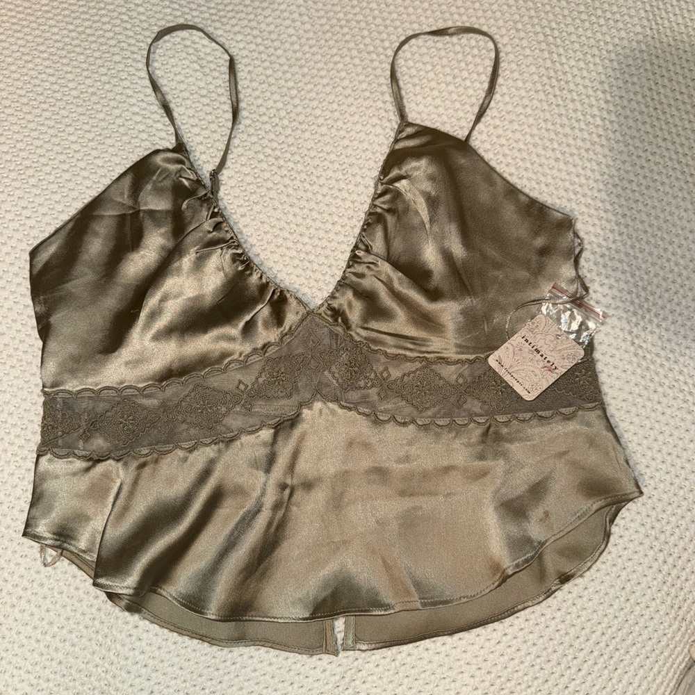 Free People Satin Camisole in khaki